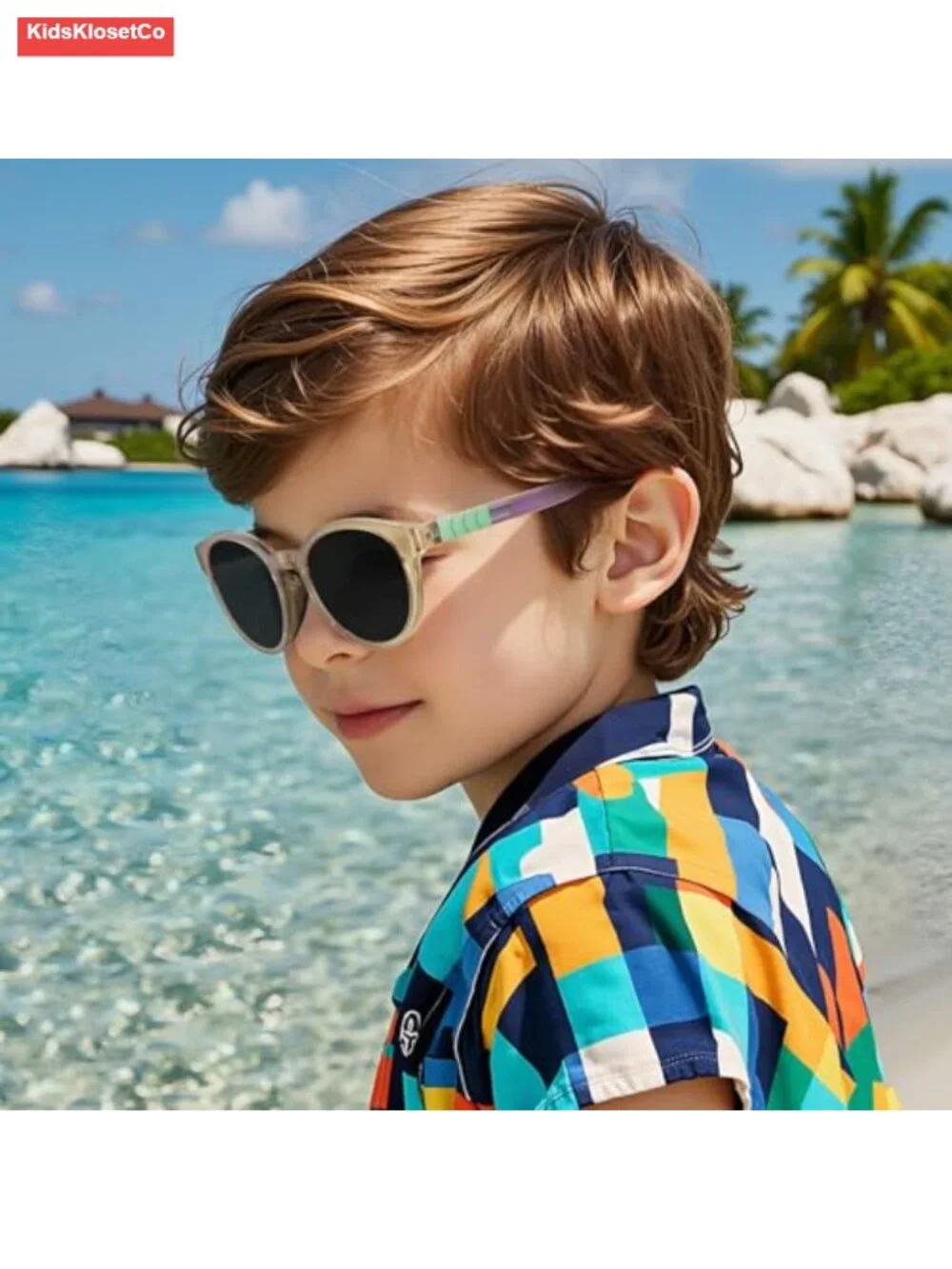 Kids Round Sunglasses TR Flexible Frame Polarized UV400 Protection for Ages 3-12